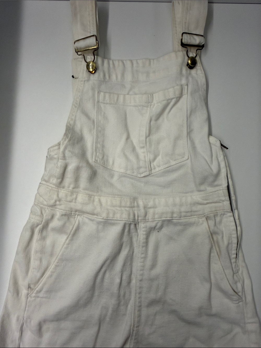 Frame Denim White Denim Overall Jumpsuit